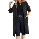 Fongt Women's New Autumn And Winter Fashion Women's Long Hair To Open The Jacket