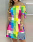 Fongt Women's Clothing 2023 Spring And Summer New Mid-Summer One-Word Commuting Dress