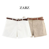 Fongt Homemade New Women's Oceaned Cheesy With Belt Casual Shorts 2943898