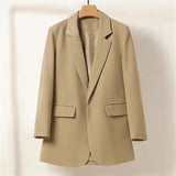 Fongt Shoulder Loose Thin Black Small Suit Jacket Woman 2025 New Korean Long-Sleeved Suit Top