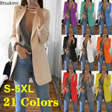 Women's Blazers Jacket Plus Size 4XL 5XL Spring Autumn Jacket Oversize for Woman Office Long Sleeve Coat Casual Clothes