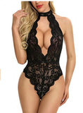 Women's Hanging Neck Tie With Sexy Bare Back Lace Conent Seduction Lingerie