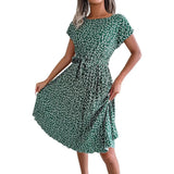 Wind Shooting New Leisure Short-Sleeved Flowers In The Spring And Summer Dress Women's