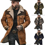 Fongt Autumn And Winter Men's Coat Velvet Jacket Multi-Pocket Zipper Coat