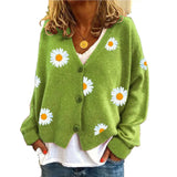 Fongt Ladies Sweater Single Breasted Qiuju Embroidered Coat Sweater Women's