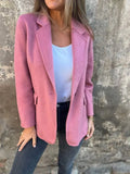 Fongt Women's Casual Hair In Autumn And Winter 2025, Collar Button Fake Pocket Blazer