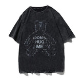 Fongt Summer New Spear Cranium Series Print T-Shirt Black Cotton Men And Women Universal Size