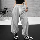 Y2K Sweatpants Women Harajuku Hip Hop Letter Print Black Baggy Sports Pants Streetwear Grey Wide Leg Trousers