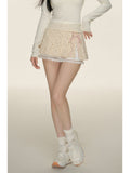 Style Y2k Mini Skirt Women Slim Sexy Party Skirt Sweet Kawaii Lace Fashion Skirt Bandage Design Clothing 2024 Summer-Outfit