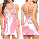 Sex Lingerie Sexy Imitation Ice Silk Back Cross-Sling Aja Pyjale