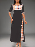 Fongt Large Number Of 2025 New Dress Burst Round Collar Bump Color Sleeve Irregular Long Dress