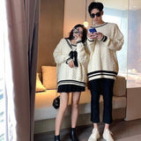 Women Fashion Patchwork Couple Casual Preppy Style Popular Ulzzang Design Simple Daily Chic Comfortable Basic