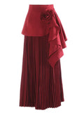 Fongt Skirt 2025 Autumn And Winter New Ocean Gas Folding Small High-End Rose Half-Body Skirt Women