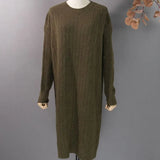 New 2020 Autumn Winter Women Dresses Knitted Korean Style Fashionable Oversize Warm Elegant Lady Midi Dress