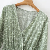 Style Green Dots Print Shirt