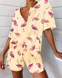 Short Sleeve Loose V-Neck Pajama