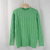 New 2021 Autumn Winter Women's Sweaters Pullovers Warm Minimalist Korean Elegant Pink Solid Ladies Jumpers