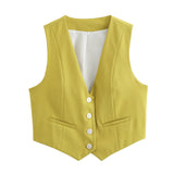 Fongt Summer New Women's Street Fashion Leisure Vest 15 Color V Collar Vest