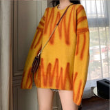 Stripes Knitting Women's Pullovers Sweater Drop Shoulder Long Sleeve Loose Sweaters 2021 Autumn Winter Lady Fashion