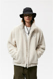 Men's Winter 2021 New embroidered Lamb jacket with fleece and thick warm high collar