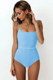 Fongt Popular Female One-Piece Swimsuit Solid Color Special Cloth Belt Integrated Bikini 19139-Outfit