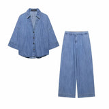 Fongt New Wide Sleeve Denim Shirt 1879025427 Jeans 1879026427
