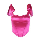 Fongt Summer Bundle Waist Show Back Strap Top Female Feeling A Word Collar