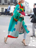 Fongt Spring And Autumn Wishebay Long Horn Sleeve Coat Print Loose Wind Coat