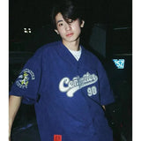 T Shirt Harajuku Baseball Men Women Embroidery Letters Print Bomber Tshirt Oversized Streetwear Outfits American