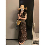 Fongt Fashion Style Slim Slim Solid Color Coat With Broken Flower Skirt Set