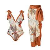 Fongt New Swimwear 2-Piece Set Vacation Bikini Beach Sexy Bikini One-Piece Conservative Swimsuit