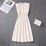 Butterfly Sleeve Ruffles Medium Long Vacation