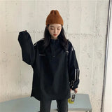 Fongt Web Celebrity Zipper Hoodie Female Spring And Autumn Thin Model 2024 New Korean Version Stripe College Wind Student Jacket