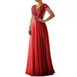 Fongt New Spring And Summer Women's Sleeveless Dress V-Necked Bright Film Temperament Chiffon Splicing Evening