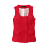 Fongt Women's 2025 Summer New Fashion Button Vest Straight Pants Set