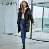 Winter Down Jacket Women Warm Long Classic zipper Belt Design Pocket Hooded Slim Parkas Female Coat