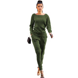 for women two piece set knitted sweater long sleeve pants 2 piece set for women two pieces sets women's suits 1028-1-Outfit