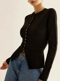 Fongt And Winter Women's Button Knitted Cardigan Fashion Temperament Elegant Sweater