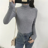 Autumn New Slim Long Sleeve Jumper Women Turtleneck Knitted Pullover Winter Sweater Women Soft Warm Sweater Pull Femme