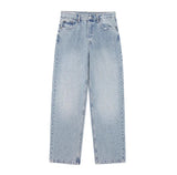 Fongt Blue Low-Rise Straight Tube Trousers Jeans Women's Small 2025 New Spring