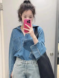 Fongt Street Fashion Straight Trousers Set Women's Spring Top Denim Casual Dress