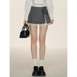 Style Y2k Mini Skirt Women Slim Sexy Party Skirt Sweet Kawaii Lace Fashion Skirt Bandage Design Clothing 2024 Summer-Outfit