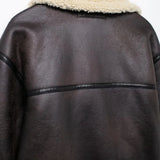 Fongt Women's Autumn And Winter New Double-Sided Collar Long Fur Locomotive Wind Jacket Jacket Jacket