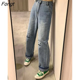 Straight Vintage Jeans Female Loose Boyfriend Women Jeans Punk Gothic Pants Funny Hip Hop Autumn Japan Devil Trousers