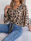 Shooting 2025 Spring And Summer New Leisure Leopard Lace With Chiffon Shirt Women's