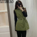 Women 2022 Fashion Thick Warm Coat Fashion Pocket Women's Sleeveless Lint Loose Vest With