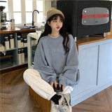 Long Sleeve Sweatshirts Egirl Outfit Vintage 2021 Womens Clothing Round Neck Classy Jacket Female Vogue Minimalist