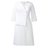 Fongt Women's Winter Suit Collar Shirt Large-Size Fashion Elegant Folding Dress