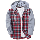 Fongt Woven Lattice Men's Shirt 2025 Bumpy Long-Sleeved Cardigan Hooded Multi-Color Multi-Code Fast Selling