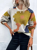 Fongt Autumn And Winter Round Collar Long Sleeve Knitted Fashion Tie With A Casual Jacket Sweater Woman